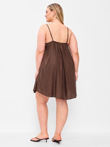 Old Navy Ruffle-Trim Asymmetrical Mini Dress - Peppercorn in Saudi Arabia