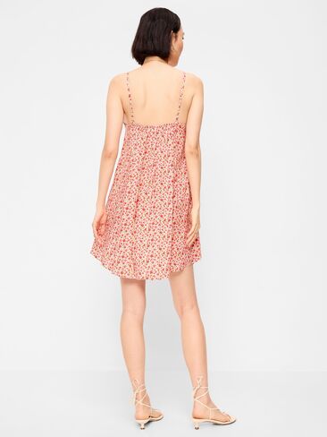 Old Navy Ruffle-Trim Asymmetrical Mini Dress - Pink Ditsy Floral in Saudi Arabia