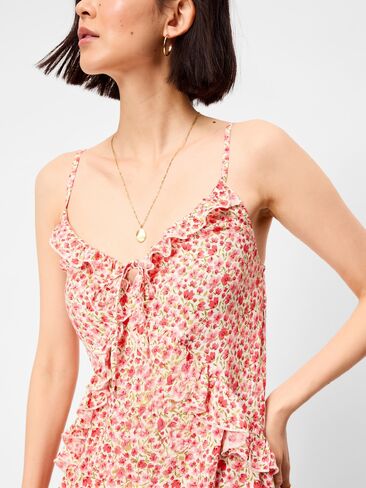Old Navy Ruffle-Trim Asymmetrical Mini Dress - Pink Ditsy Floral in Saudi Arabia