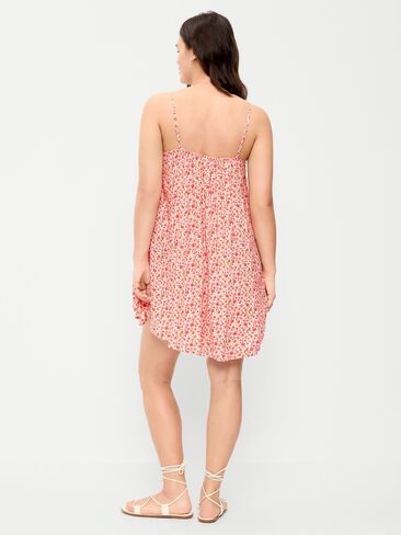 Old Navy Ruffle-Trim Asymmetrical Mini Dress - Pink Ditsy Floral in Saudi Arabia