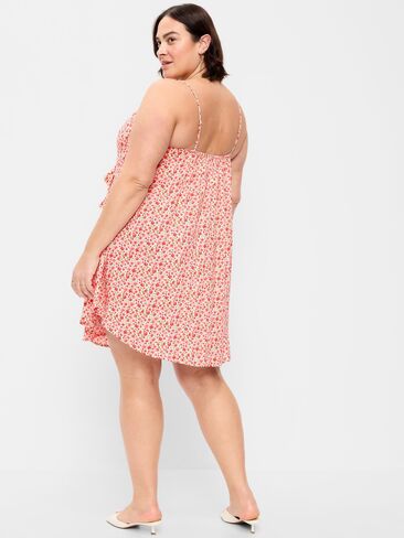 Old Navy Ruffle-Trim Asymmetrical Mini Dress - Pink Ditsy Floral in Saudi Arabia