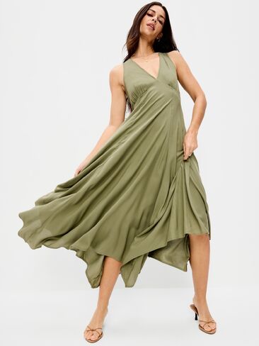 فستان متوسط ​​الطول بحاشية منديل من Old Navy - أرض عارية in Saudi Arabia