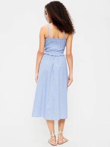 فستان Old Navy مناسب ومتوهج متوسط ​​الطول - شريط أبيض/أزرق in Saudi Arabia