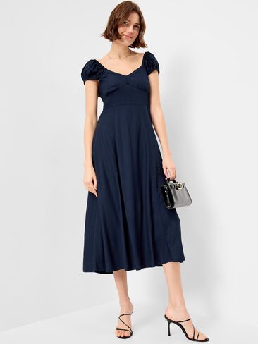 Old Navy Short-Sleeve Fit & Flare Midi Dress - Arctic Depth in Saudi Arabia