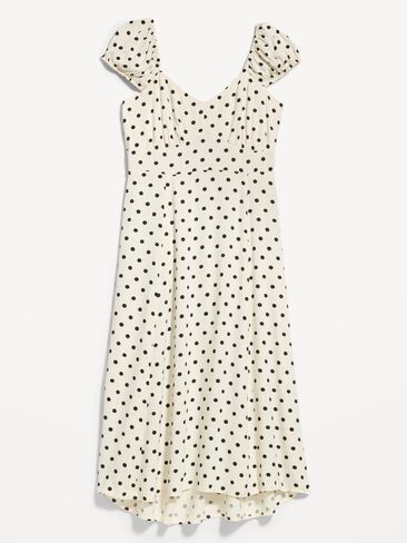 Old Navy Short-Sleeve Fit & Flare Midi Dress - Black Dots in Saudi Arabia