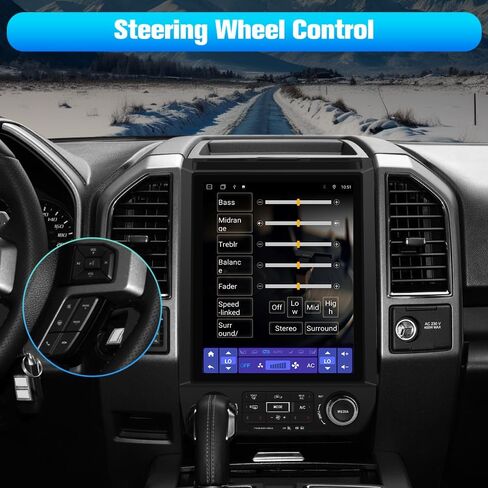 ستيريو راديو السيارة 4 + 64G 12.1 بوصة لسيارة Ford F150 2015-2021 أندرويد 13 لاسلكي CarPlay أندرويد Auto DSP بلوتوث نظام تحديد المواقع والملاحة in Kuwait