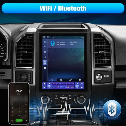 ستيريو راديو السيارة 4 + 64G 12.1 بوصة لسيارة Ford F150 2015-2021 أندرويد 13 لاسلكي CarPlay أندرويد Auto DSP بلوتوث نظام تحديد المواقع والملاحة in Kuwait