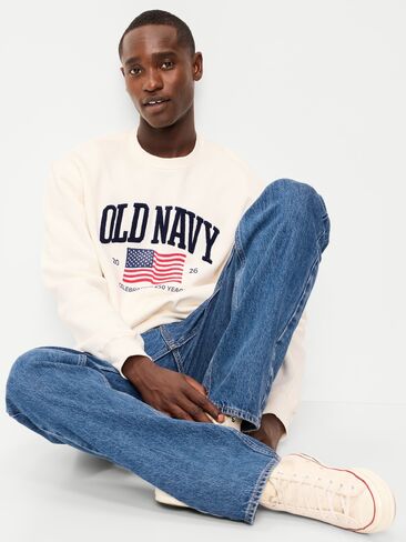 سترة فضفاضة ذات رقبة دائرية وشعار الماركة من Old Navy - ملح البحر in Saudi Arabia