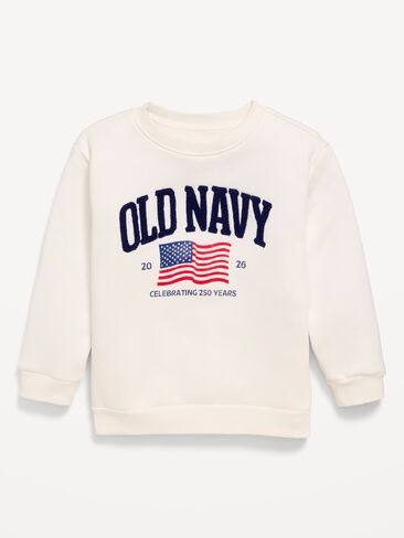 Old Navy Oversized Logo-Graphic Sweatshirt for Toddler Boys - Sea Salt in Saudi Arabia