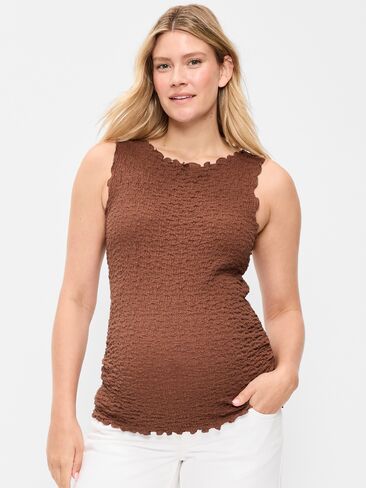 Old Navy Maternity Texured High-Neck Tank Top - Coco de mer in Saudi Arabia