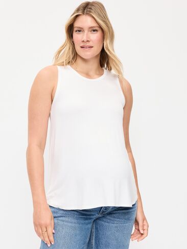 Old Navy Maternity High-Neck Relaxed Tank Top - White Lilies in Saudi Arabia