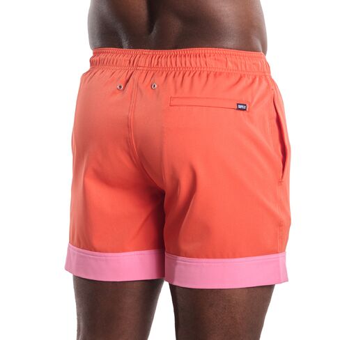 Capelle Miami Men's Premium Compression-Lined Hybrid Shorts - Coral Flame in Saudi Arabia