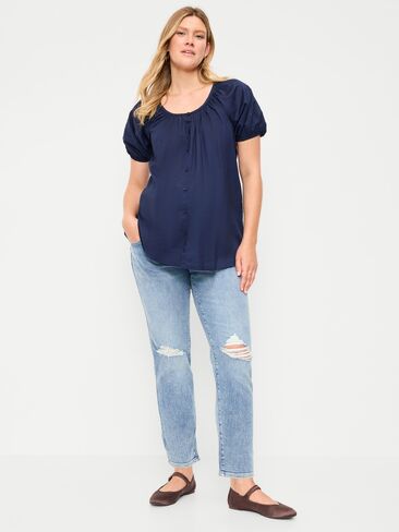 Old Navy Maternity Full-Panel Straight Ankle Jeans - CERYS in Saudi Arabia