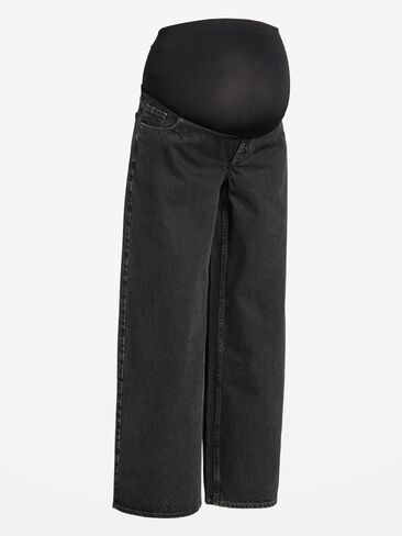 Old Navy Maternity Full-Panel Wow Baggy Jeans - Licorice in Saudi Arabia