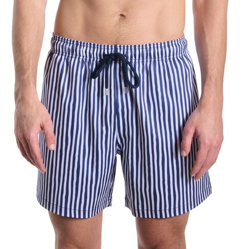 شورت Capelle Miami رجالي فاخر مبطن بالضغط - Marina Pinstripe-Indigo and Surf in Kuwait