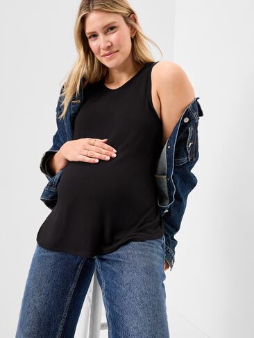 Old Navy Maternity High-Neck Relaxed Tank Top - Black Jack in Saudi Arabia