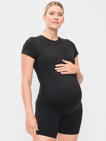 Old Navy Maternity Studioقميص جيرسي ناعم بأكمام قصيرة - بلاك جاك in Kuwait