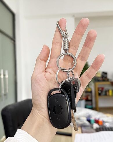 سلاسل المفاتيح المعدنية البسيطة القوية كيرينغ مفتاح سلسلة حلقة حامل قصاصة المنظم للمنزل مفاتيح السيارة مفتاح مكتشف النساء الرجال in Kuwait