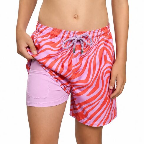 Capelle Miami Tropical Swirl, Coral and Orchid Boys Hybrid Short, Swim and Play Trunk in Kuwait