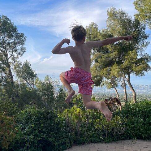 Capelle Miami Tropical Swirl, Coral and Orchid Boys Hybrid Short, Swim and Play Trunk in Kuwait