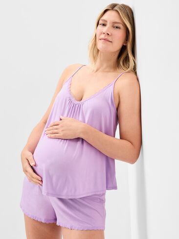 طقم بيجامة جيرسي للحوامل من Old Navy - أرجواني طازج in Kuwait