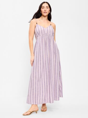 Old Navy Sleeveless Beaded Boho Maxi Dress - Purple Stripe in Saudi Arabia
