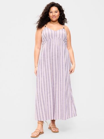 Old Navy Sleeveless Beaded Boho Maxi Dress - Purple Stripe in Saudi Arabia