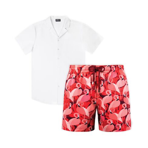 Capelle Miami Flamingo Frost - Men's Matching Resort Set in Kuwait