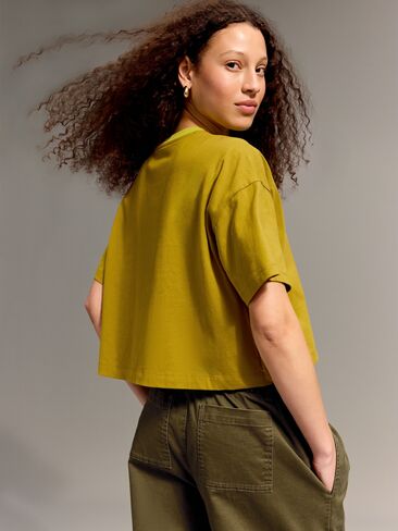 Old Navy Old Navy x Christopher John Rogers Crop T-Shirt - GOLDEN OLIVE in Saudi Arabia
