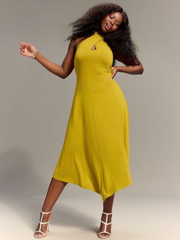 Old Navy Old Navy x Christopher John Rogers Halter Maxi Dress - Golden Olive in Saudi Arabia