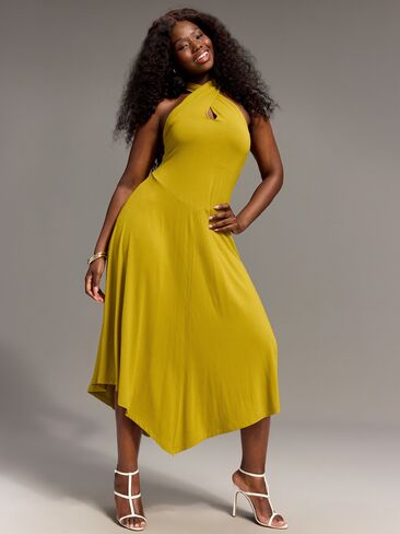 Old Navy Old Navy x Christopher John Rogers Halter Maxi Dress - Golden Olive in Saudi Arabia
