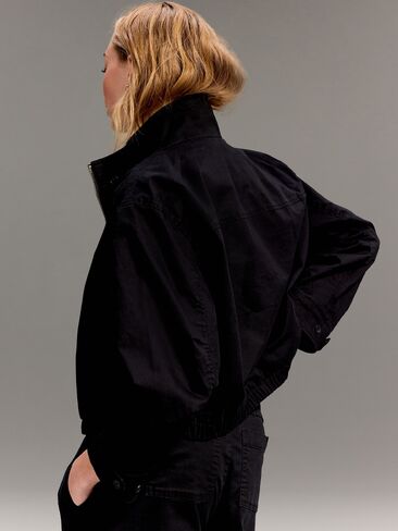 Old Navy Old Navy x Christopher John Rogers Mock-Neck Bomber Jacket - Washed Black in Saudi Arabia