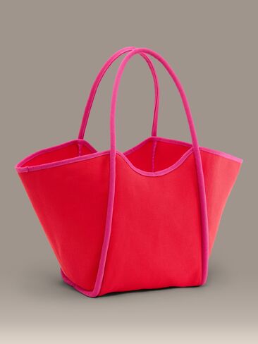 Old Navy Old Navy x Christopher John Rogers Large Canvas Tote Bag - Red Aloud in Saudi Arabia
