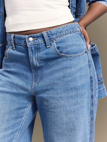 Old Navy Old Navy x Christopher John Rogers Mid-Rise Side Stripe Baggy Wide-Leg Jeans - Medium Wash in Saudi Arabia