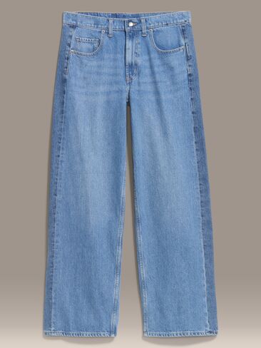Old Navy Old Navy x Christopher John Rogers Mid-Rise Side Stripe Baggy Wide-Leg Jeans - Medium Wash in Saudi Arabia