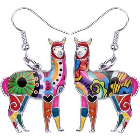 Enamel Alloy South America Alpaca Earrings llama Drop Dangle Fashion Jewelry For Women Girls Charms Gift
