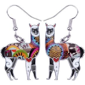 Enamel Alloy South America Alpaca Earrings llama Drop Dangle Fashion Jewelry For Women Girls Charms Gift