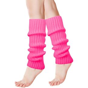 meioro قطعتان من تدفئة الساق للفتيات والنساء، جوارب ساق مضلعة نيون، جوارب تدفئة الساق للنساء، جوارب طويلة للحفلات، جوارب اليوغا حتى الركبة in Kuwait