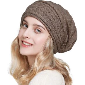 قبعات سوملر المتماسكة المترهلة للنساء قبعات شتوية دافئة كبيرة الحجم قبعة تزلج فضفاضة in Kuwait