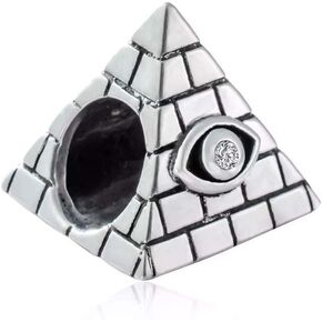 Egyptian Pyramids Charm 925 Sterling Silver Devil's Eyes Bead Travel Charm Fit Original Bracelet