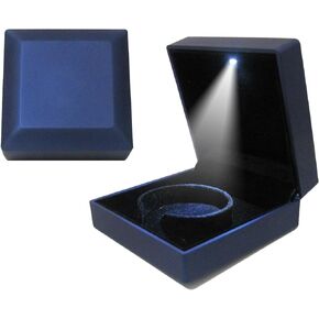 KAKKOII LED Light Bracelet Gift Box Luxury Jewelry Bangle Box Storage Case Organizer Holder Square (Black)