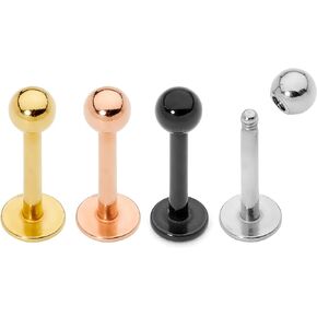 365 Sleepers 2PCS 18G 16G 14G Ball Labret 6mm - 12mm Surgical Steel Monroe Lip Tragus Septum Nose Helix Rook Cartilage Earrings Body Piercing Jewelry