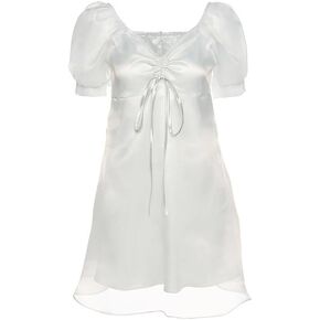 Sexy Square Women Dress White Dress Femme Casual Vacation Outside Clothes