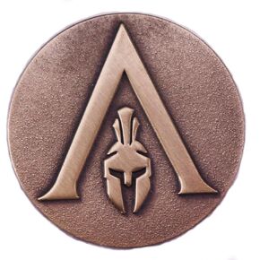 Spartan Warrior Helmet Shield Crest Aspis Greek Lambda Sparta Ancient Greece 1.2" Enamel Pin Badge