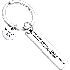 SANNYRA Christian Keychains Holy Bible Keychain Inspirational Bible Verse Jewelry Religious Gifts for Men Women