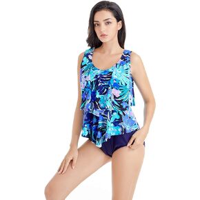 BIMEI Women's One-Piece High Neckline Pocketed Mastectomy Swimsuit991N