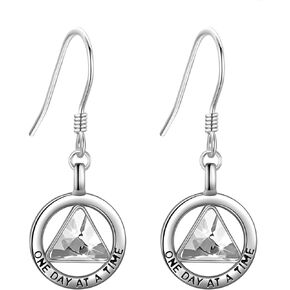 YAFEINI AA Gift Earrings Sterling Silver Alcoholics Anonymous Recovery Symbol Earrings AA Sobriety Jewelry Gift for Women (AA)