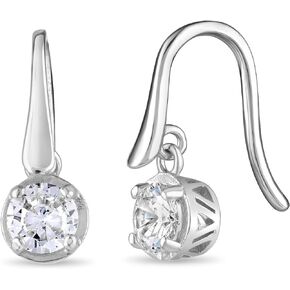 Sparkle Fusion Cubic Zirconia Earrings – Dangle Earrings for Women – Drop Earrings w/Dazzling 1 Carat Stones – .925 Sterling Silver Earrings for Women – Luxurious Earring Set