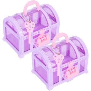 Treasure Chest Box Princess Decor: 2pcs Plastic Treasure Trinket Chest Girl Jewelry Girls Jewelry Suitcase Jewelry Organizer Cosmetic Organizer