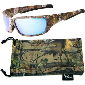 Hornz Brown Forest Camouflage Polarized Sunglasses for Men Full Frame Strong Arms & Free Matching Microfiber Pouch